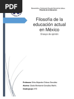 Ensayo Filosofía de La Educación Actual en México