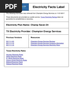 Electricity Facts Label - Champion Energy - Champ Saver 24