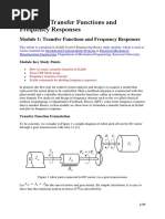 Module 1: Transfer Functions and Frequency Responses