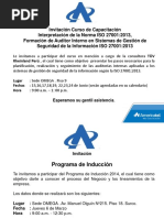 Invitación Curso Auditor Interno