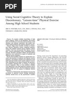 Using Social Cognitive Theory To Explain Discretionary, Leisure-Time Physical Exercise Among High School Students