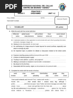 Universidad Nacional Del Callao Centro de Idiomas "Ciunac" Practice 1 Basic 5 Open Mind UNIT 1-2