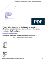 Portée Et Les Limites de La Diplomatie Préventive - Relations Internationales - Geopolitique - Théories Et Pratiques Diplomatiques