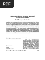 Awareness of Risk Factors and Warning Symptoms of Stroke in General Population Journal