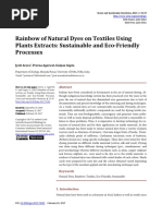 Rainbow of Natural Dyes On Textiles Using Plants Extracts: Sustainable and Eco-Friendly Processes