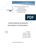 Transformador de Potencia, Interruptores y Seccionadores