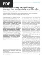 Chronic Kidney Disease May Be Differentially Diagnosed From Preeclampsia by Serum Biomarkers