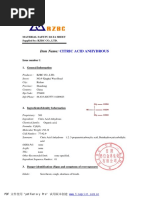 MSDS Citric Acid - CBZR - Hoja de Seguridad