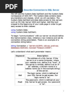 How To Describe Connection To SQL Server: Using Using