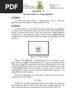 EXP5 The Zener Diode As A Voltage Regulator