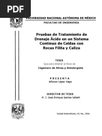 Pruebas de Tratamiento de Drenaje Ácido en Un Sistema Continuo de Celdas Con Roca Filita y Caliza