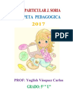 Carpeta Pedagogica 2017 QUINTO GRADO INGRID