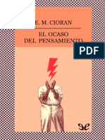 El Ocaso Del Pensamiento - E. M. Cioran PDF