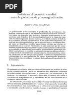 Bolivia en El Comercio Mundial Entre La Globalizacion y La Marginalización