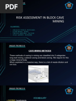 Risk Assessment in Block Cave Mining: Ingles Tecnico Ii