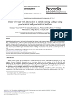 Study of Water-Rock Interaction in Sulfide Mining Tailings Using Geochemical and Geoelectrical Methods