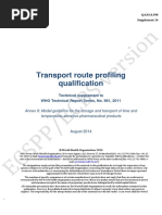 Transport Route Profiling Qualification: WHO Vaccine