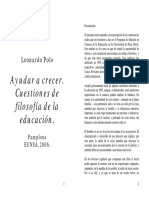 Tema 4. Ayudar A Crecer (L. Polo)