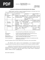 Appointment of Following Posts On Part-Time Basis in B.A.R.C. Hospital