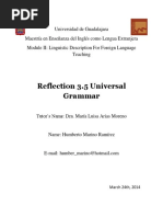 Reflection 3-5 Universal Grammar