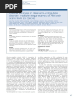 Cortical Thickness in Obsessive-Compulsive Disorder: Multisite Mega-Analysis of 780 Brain Scans From Six Centres