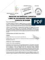 Registro de Personas Juridicas Libro de Sociedades Mercantiles Vigencia de Poder