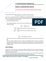 Module-17 - Routh-Hurwitz Criterion: EE3101-Control Systems Engineering