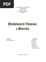 Metabolismo de Minerales y Vitaminas