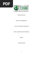 La Ley Como Fuente de Obligaciones