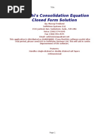 Terzaghi's Consolidation Equation - Closed Form Solution: Title