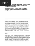 Depresion y Ansiedad en Estudiantes Universitarios