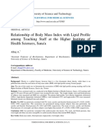 Relationship of Body Mass Index With Lipid Profile Among Teaching Staff at The Higher Institute of Health Sciences, Sana'a