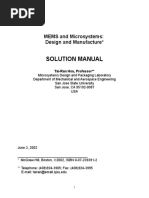 MEMS and Microsystems Design and Manufacture - Solution Manual-2006