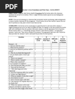 Observing Teacher's Use of Questions and Wait-Time - DATA SHEET