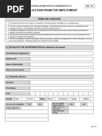 Application From For Employment: Ekurhuleni Metropolitan Municipality