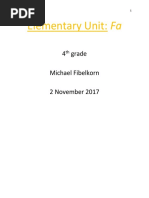 Elementary Unit: Fa: 4 Grade Michael Fibelkorn 2 November 2017