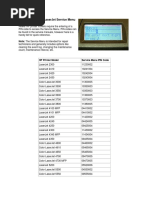 PIN Codes For HP LaserJet Service Menu