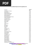 Consolidated Sponsored Occupations List