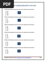 Vowel Sounds Phonetic Exercise Quiz PDF