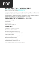 Design of Column Footing