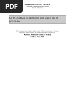 La Iniciativa Probatoria Del Juez en El Proceso - Pamela Andrea Contreras Matus PDF