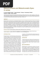 Metachromasia and Metachromatic Dyes: A Review