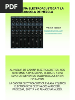 La Cadena Electroacustica Y La Consola de Mezcla: Fabian Kesler