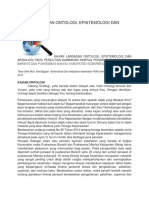 KAJIAN LANDASAN ONTOLOGI, Epistemologi Dan Aksiologi Sebuah Penelitian