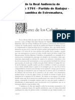 JEREZ DE LOS CABALLEROS en El Interrogatorio de La Real Audiencia de Extremadura de 1791