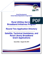 USDA-RUS Round 2 Directory - Satellite, Tech Assistance, Rural Library Issued 08-30-2010