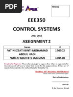 EEE350 Control Systems: Assignment 2