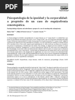 Psicopatología de La Ipseidad y La Corporalidad A Propósito de Un Casid e La Esquizofrenia Cenestopática