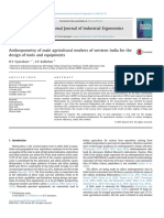 Anthropometry of Male Agricultural Workers of Western India For The Design of Tools and Equipments