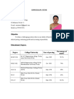 Sasikala Resume